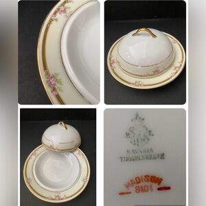 Antique Bavaria Madison by TIRSCHENREUTH 8101 round butter/cheese dish with lid